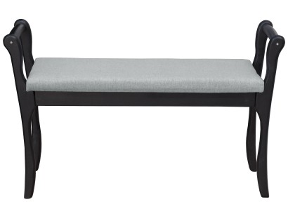 Скамья для прихожей с подлокотниками (68х108х40) в классическом стиле, серый,венге