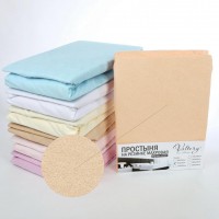 Простынь на резинке махровая PM persikovaya, 90x200 персиковая арт. PM persikovaya