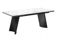 Стол DikLine KD180 керамика мрамор белый C39 глянец/опоры черные (2 уп)