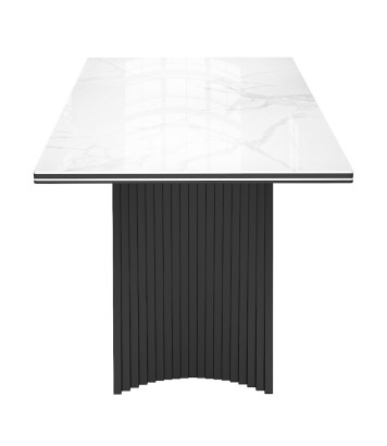 Стол DikLine KD180 керамика мрамор белый C39 глянец/опоры черные (2 уп)