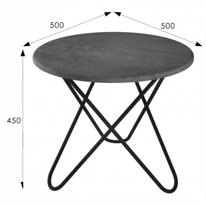 Стол журнальный BeautyStyle 20 (45х50х50) лофт, дуб крымский состаренный, черный