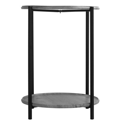 Стол журнальный BeautyStyle 21 (60,5х47х47) в стиле лофт, гикори grey, черный