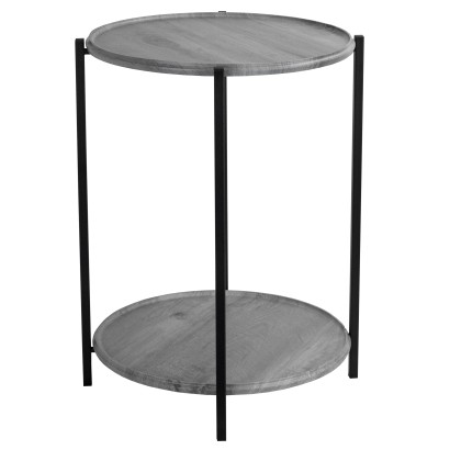 Стол журнальный BeautyStyle 21 (60,5х47х47) в стиле лофт, гикори grey, черный