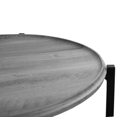 Стол журнальный BeautyStyle 21 (60,5х47х47) в стиле лофт, гикори grey, черный