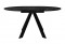 Обеденный стол SKC100 d1000 Керамика Черный мрамор, подстолье черное, опоры черные - DikLine