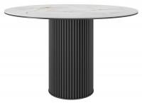 Стол DikLine AKR120 Керамика глянец Ostra Bianco/подстолье черное/опоры черные (2 уп.)