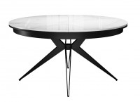 Стол DikLine KW120 керамика белый мрамор C11 глянец/опоры черные (2 уп)