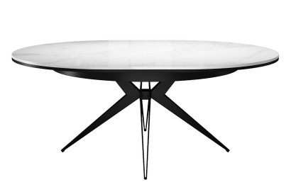 Стол DikLine KW120 керамика белый мрамор C11 глянец/опоры черные (2 уп)