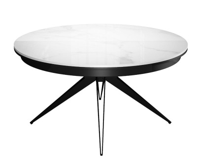 Стол DikLine KW120 керамика белый мрамор C11 глянец/опоры черные (2 уп)