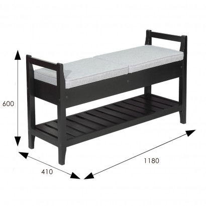 Скамья для прихожей Н с ящиком (60х118х41) в классическом стиле, венге
