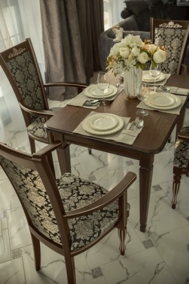 Стол обеденный Васко (76,5х120х80) в классическом стиле, орех