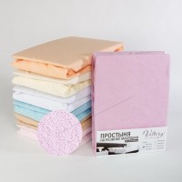 Простынь на резинке махровая PM fioletovaya, 90x200 фиолетовая арт. PM fioletovaya