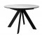 Обеденный стол SKC100 d1000 Керамика Белый мрамор, подстолье черное, опоры черные - DikLine