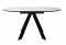 Обеденный стол SKC100 d1000 Керамика Белый мрамор, подстолье черное, опоры черные - DikLine