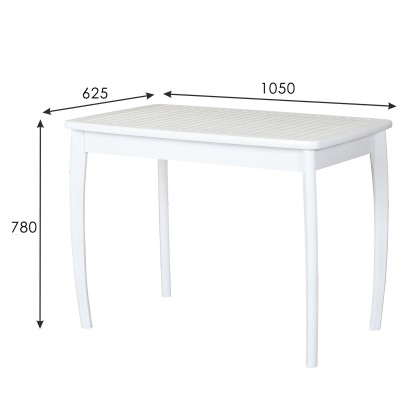 Стол обеденный Массив-решетка (78х105х62,56) в классическом стиле, снег