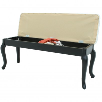 Банкетка Вивальди с ящиком (43х105х32) в классическом стиле, венге, белый