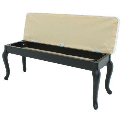 Банкетка Вивальди с ящиком (43х105х32) в классическом стиле, венге, белый