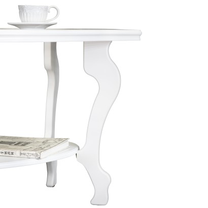 Стол журнальный Берже 1С (56х94х60) в классическом стиле, белый ясень