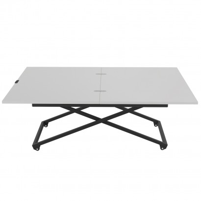 Стол универсальный трансформируемый АНДРЭ Loft ЛДСП (40х85х55) в стиле лофт, белый, чёрный