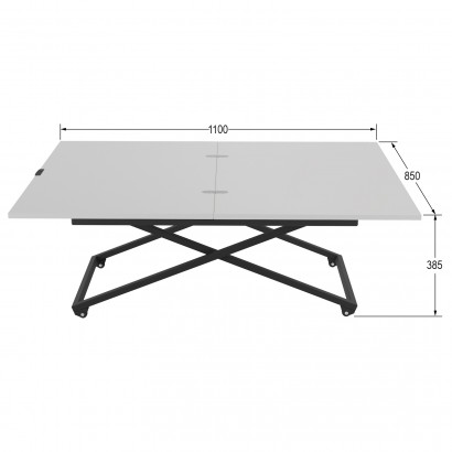 Стол универсальный трансформируемый АНДРЭ Loft ЛДСП (40х85х55) в стиле лофт, белый, чёрный