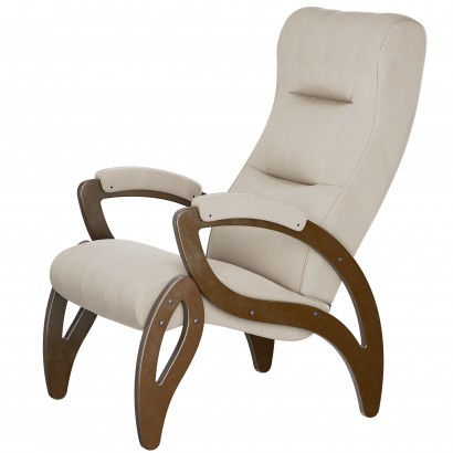 Кресло для отдыха Весна Компакт Ткань (99х59х87) в скандинавском стиле, ультра санд, орех антик