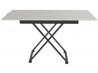 Стол универсальный трансформируемый ГЕНРИ (40х90,5х68) в стиле лофт, белый премиум, чёрный