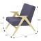 Кресло для отдыха Вест (80х64х80) в скандинавском стиле, верона дэним блу, дуб шампань шпон