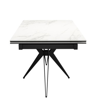 Стол DikLine KW160 керамика белый мрамор С41 матовая/опоры черные (2 уп.)