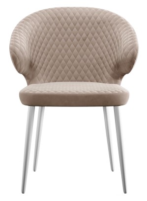 Стул DikLine 355 микровелюр Z128 бежевый/ ножки белые