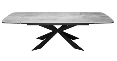 Стол DikLine KM160 керамика серый мрамор С31 глянец/опоры черные (2 уп.)