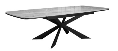 Стол DikLine KM160 керамика серый мрамор С31 глянец/опоры черные (2 уп.)