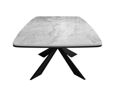 Стол DikLine KM160 керамика серый мрамор С31 глянец/опоры черные (2 уп.)