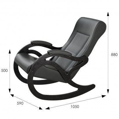 Кресло-качалка Модель 7 б/л экокожа, Каркас (88х59х105) в скандинавском стиле, eva 6, венге