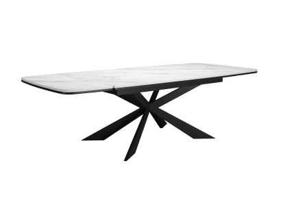 Стол DikLine KM160 керамика белый мрамор С41 матовая/опоры черные (2 уп.)