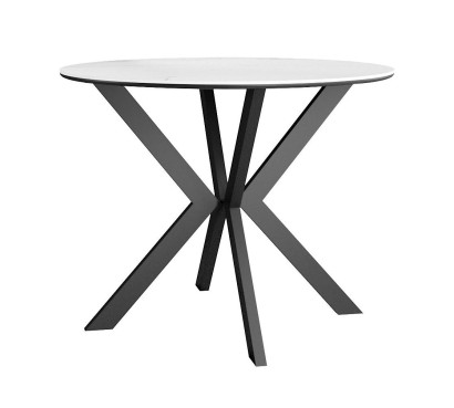Стол DikLine RN90 d900 Керамика Белый мрамор/подстолье черное/опоры черные