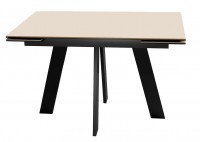 Стол DikLine SKM120 Керамика Krater Perla (бежевый матовый)/подстолье черное