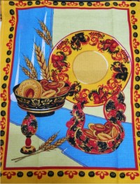 Набор вафельных полотенец, рисунок ПОДАРОК зелёный 50x60 - 3шт в уп. зеленый арт. 10136-2