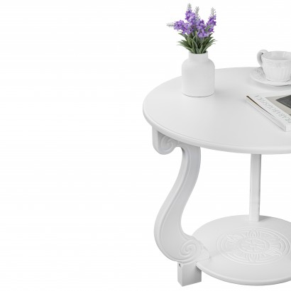 Стол журнальный Грация (М) ЛАЙТ (53х58х58) в классическом стиле, белый