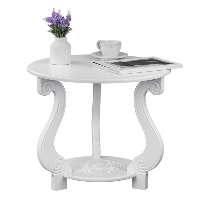 Стол журнальный Грация (М) ЛАЙТ (53х58х58) в классическом стиле, белый