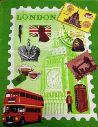 Набор вафельных полотенец, рисунок Путешествие зелёный 50x60 - 3шт в уп. зеленый арт. 4895-2