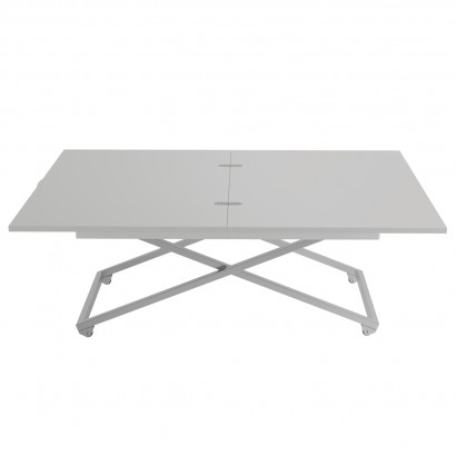 Стол универсальный трансформируемый АНДРЭ ЛДСП (40х85х55) в стиле лофт, белый, хром