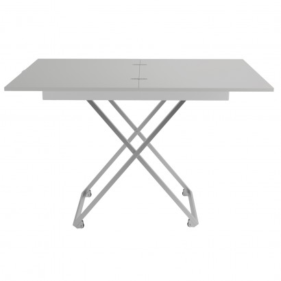 Стол универсальный трансформируемый АНДРЭ ЛДСП (40х85х55) в стиле лофт, белый, хром