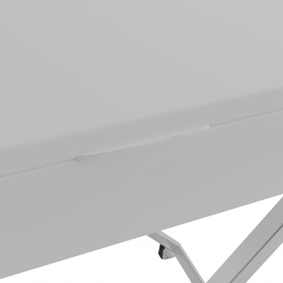 Стол универсальный трансформируемый АНДРЭ ЛДСП (40х85х55) в стиле лофт, белый, хром