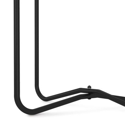 Столик журнальный SHT-CT20 (52х42,8х42,8) в скандинавском стиле, белый мрамор, черный муар