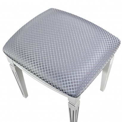 Банкетка Васко В 107Н (49х47х42) в классическом стиле, белый, серебро, атина серебро