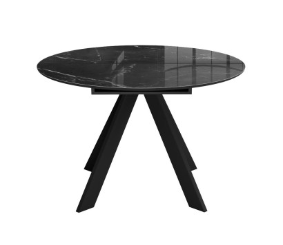 Стол DikLine SFC110 d1100 стекло Оптивайт Черный мрамор/подстолье черное/опоры черные