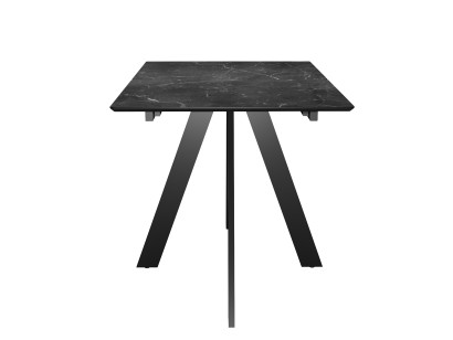 Стол DikLine DKD120, керамика 120(160)х80, мрамор черный матовый, опоры черные (2 уп.)