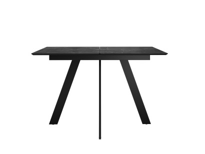 Стол DikLine DKD120, керамика 120(160)х80, мрамор черный матовый, опоры черные (2 уп.)