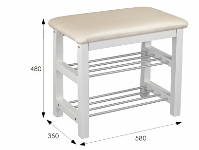 Банкетка Спея белый/экокожа (49х58х35) в классическом стиле, белый
