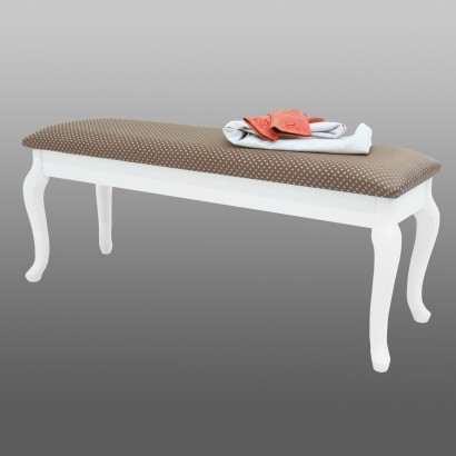 Банкетка Вивальди с ящиком (43х105х32) в классическом стиле, белый, коронка